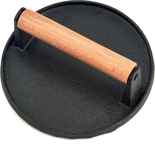 Miniatura 10 de Leonyo Smash - Prensa de hamburguesas, prensa de hamburguesas de hierro fundido, kit de accesorios de parrilla de alta resistencia para cocinar