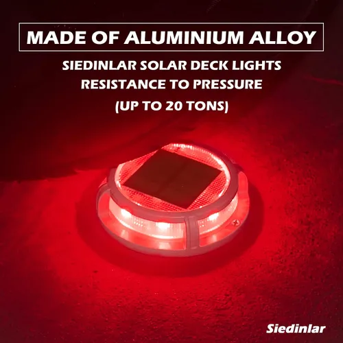 Miniatura 6 de SIEDiNLAR Luces solares para cubierta al aire libre, 2 modos, 16 LED, marcadores de entrada, luz de muelle, funciona con energía solar, impermeable