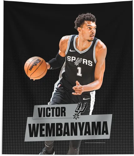 Northwest El jugador de la NBA imprimió el tapiz de la ejecución de la pared, tela de poliéster tejida, Víctor Wembanyama