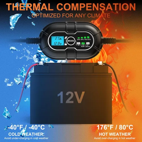 Miniatura 7 de SUNER POWER Controlador de Carga Solar MPPT de 10 Amperios 12V, Pantalla LCD + Estado de Carga, Regulador de Panel Solar 10A con Sensor