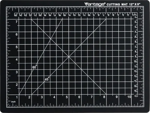 Dahle Vantage 10670 Alfombrilla de Corte Premium Autocicatrizante, 9"x12", Cuadrícula de 1/2", 5 Capas para Máxima Cicatrización, Perfecta para Negro