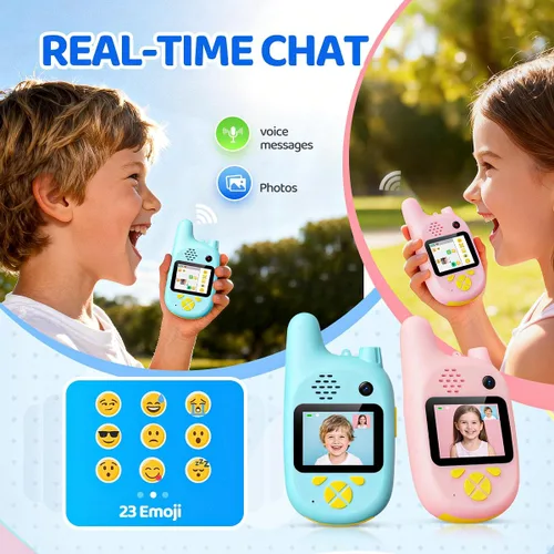 Miniatura 4 de Juguetes electrónicos para niños, video walkie-talkie y cámara, radio bidireccional de larga distancia Walkies talkies, fotos, mensajes de voz