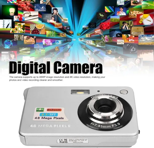 Miniatura 4 de Cámara digital, 48MP 2.7in LCD 4K Vlogging Cámara para disparar (Plata)