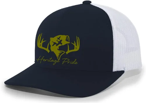 Miniatura 16 de Heritage Pride Sombrero de camionero de malla bordada para hombre de caza de pato de pesca de ciervos