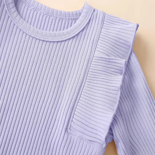 Miniatura 4 de Conjunto de mameluco y pantalón de manga larga para niña de 3 piezas
