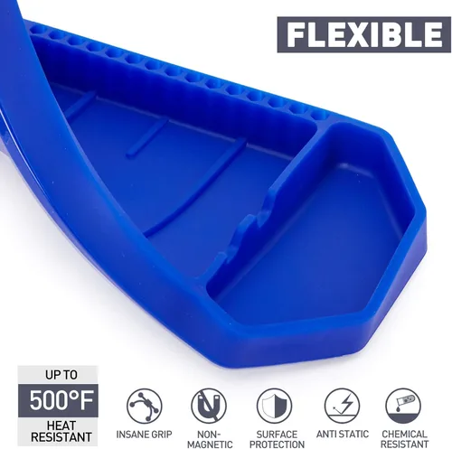 Miniatura 4 de 3 bandejas grandes de silicona flexible antideslizante para herramientas, tapete para herramientas mecánicas, organizador de herramientas, soporte