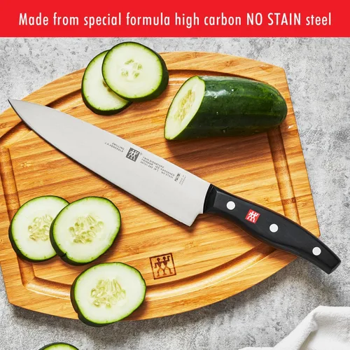 Miniatura 6 de ZWILLING Twin Signature - Juego de cuchillos alemanes de 7 piezas con bloque, afilados, producidos en fábrica propia, acero de fórmula especial