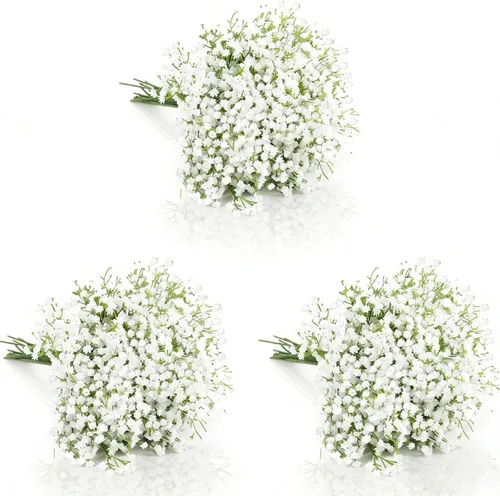 Miniatura 10 de Ramo de gypsophila artificial de 18 piezas de flores artificiales de aliento de bebé, arreglo floral para centros de mesa de boda y decoraciones