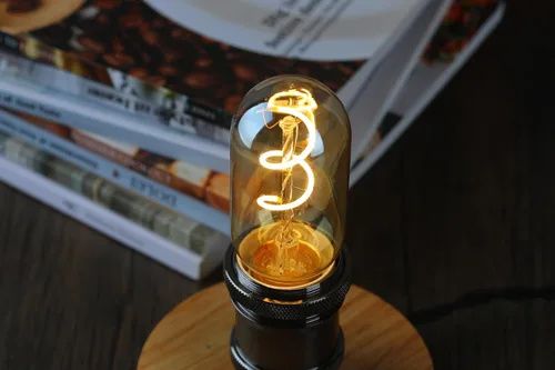 Miniatura 7 de Paquete de 4 bombillas LED T45/T14, bombillas Edison vintage de 4 W, 2700 K, 550 lúmenes, equivalentes a 40 W, bombillas de tubo ámbar amarillo