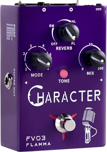 Miniatura 9 de Pedal de efectos vocales FLAMMA FV03 Procesador de voz Amplificador vocal Stompbox Efectos de cambio de voz que suenan como Robot Masculino Femenino