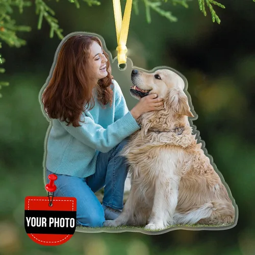 Miniatura 2 de Adorno de Navidad personalizado de acrílico con foto personalizada 2025 - Adorno de Navidad con forma personalizada, idea para las festividades