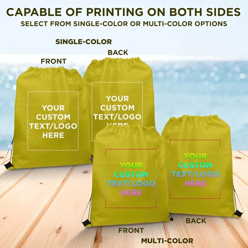 Miniatura 13 de DISCOUNT PROMOS Juego de mochilas con cordón no tejidas personalizadas de 10/50/100, paquete personalizado a granel