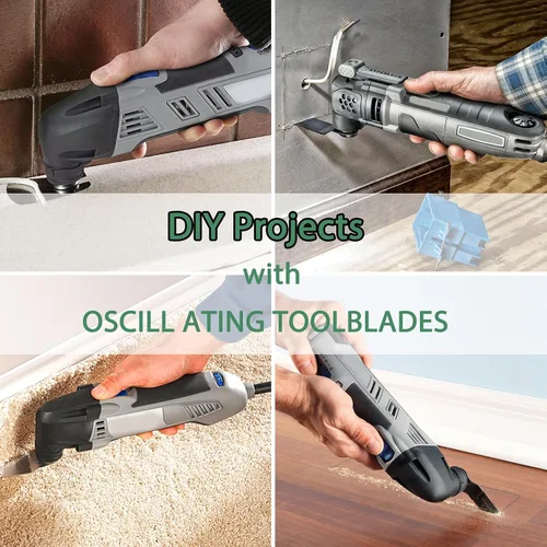 Miniatura 6 de AIFICUT 15 hojas de sierra oscilantes de titanio, cuchillas multiherramienta universales para clavos de metal, material duro y madera y plástico