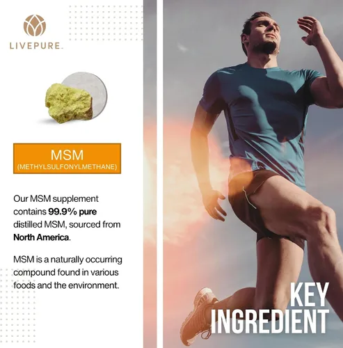 Miniatura 4 de PURE MSM de azufre orgánico 180 cápsulas Polvo MSM premium para la salud de las articulaciones Polvo MSM para el crecimiento del cabello