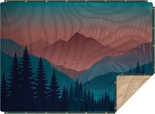 Miniatura 17 de Manta de Campamento al Aire Libre con Forro Sherpa, Manta de Campamento Extra Cálida y Gruesa, Poncho Ultraligero y Suave para Camping DWR