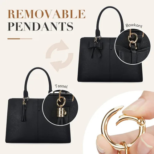Miniatura 5 de ECOSUSI Bolsa de mano para laptop de 15.6 pulgadas, maletín de hombro de trabajo, mensajero para computadora con bolso de mano de embrague y juego