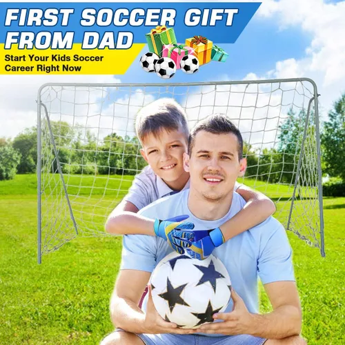 Miniatura 7 de Jalunth Guantes de Portero de Fútbol para Niños y Jóvenes, Guantes de Guardameta Jugador de Campo para Niños y Niñas, Palma de Látex Antideslizante