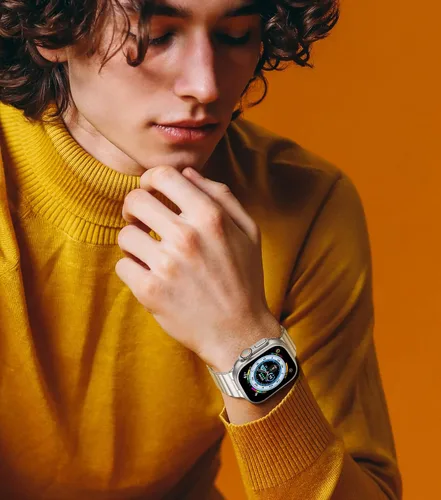 Miniatura 4 de Correa de acero inoxidable para Apple Watch Ultra Band 1.929 in, correa de metal para iWatch 8 Ultra 1.929 in Series Banda de reloj de gama alta