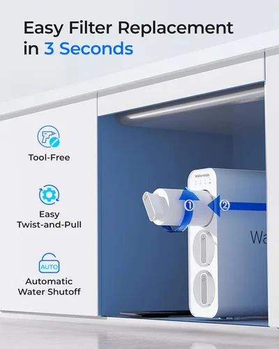 Miniatura 7 de Waterdrop 2TSPP, TSUF, TSCT filtro de agua para debajo del fregadero, Reemplazo para el sistema de filtro de agua Waterdrop TSU Ultra-Filtración