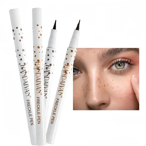 Pluma de pecas en 2 colores, pluma de maquillaje de pecas natural realista, color peca mágica, resistente al agua, suave, para maquillaje natural