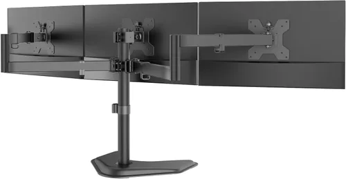 Miniatura 12 de WALI Soporte para monitor cuádruple para pantallas de 13 a 27 pulgadas, soporte de 4 monitores totalmente ajustable con kit de base giratoria