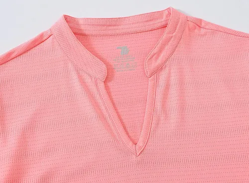 Miniatura 28 de Gopune Polo de golf con cuello en V para mujer, sin cuello, manga corta, ligera, de secado rápido, camisetas de tenis para correr