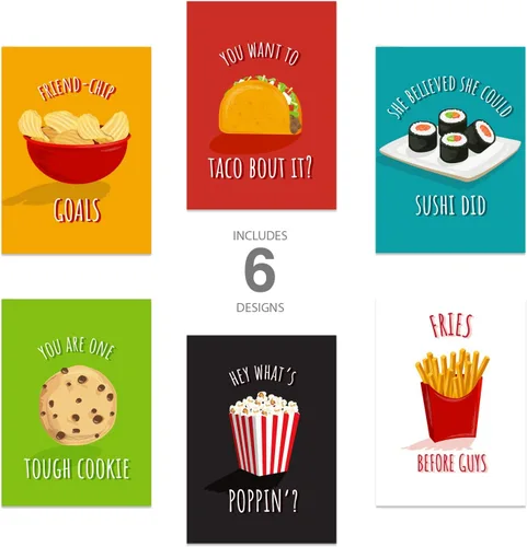 Miniatura 3 de Canopy Street Bestie Food - Tarjetas de notas / 4 5/8 pulgadas x 6 1/4 pulgadas / 12 tarjetas de felicitación ilustradas de Thinking Of