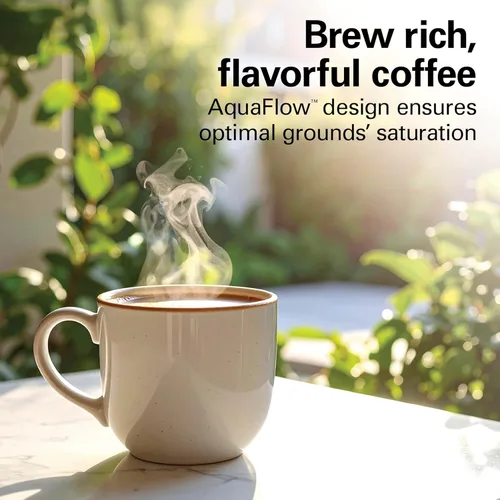 Miniatura 2 de Hamilton Beach Cafetera programable de 2 vías para 12 tazas de café caliente y helado y cafetera de una sola porción, cabezal de ducha AquaFlow