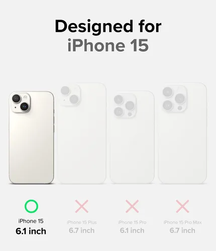 Miniatura 2 de Ringke Fusion Bold - Funda para iPhone 15, lados texturizados para agarre, tecnología antiamarilleo, parte trasera transparente para mostrar el Negro