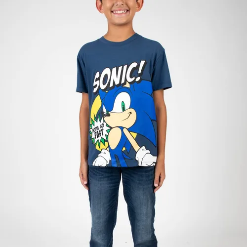Miniatura 2 de Bioworld Sonic The Hedgehog Characters - Camiseta de manga corta con cuello redondo y manga corta, paquete de 4 camisetas para niño
