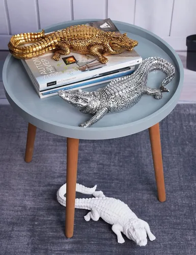Miniatura 5 de HAUCOZE Estatua de animal de cocodrilo, estatua moderna para decoración del hogar, centro de mesa, regalo para sala de estar, comedor, dormitorio