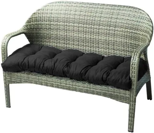 Cojín de banco para interiores y exteriores, cojín de algodón para muebles de jardín, 51.2 x 19.7 pulgadas, cojines de asiento de mimbre para Negro