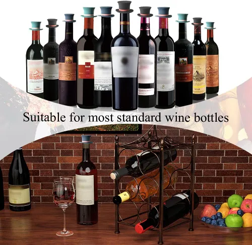 Miniatura 5 de Tapones de vino, divertidos y reutilizables de silicona para botellas, juego de accesorios decorativos para sellador de vino para Navidad, paquete