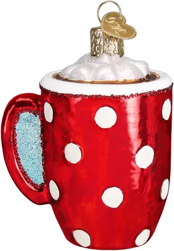 Old World Christmas - Adorno de vidrio soplado de chocolate caliente para árbol de Navidad, decoración de vacaciones hecha a mano, colección de