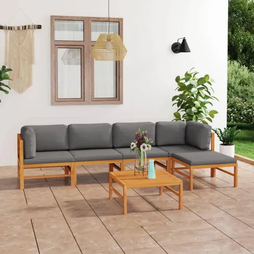 Miniatura 11 de Ensemble de Salon de Jardin 4 Pièces en Teck Crème avec Coussins Polyester, Confortable et Modulaire Pour Terrasse, Balcon ou Jardin, Design