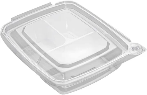 Miniatura 2 de Restaurantware Tamper Tek - Recipientes rectangulares para llevar de 11 onzas, 100 recipientes duraderos de plástico transparente congelable a