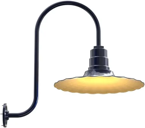 Miniatura 36 de Steel Lighting Co. Highland Park - Luz de granero Montada en la pared al aire libre Onda radial de 16 pulgadas Brazo recto de 11 pulgadas