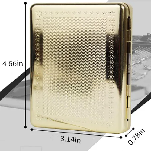 Miniatura 5 de Caja de cigarrillos con encendedor, paquete completo de 20 accesorios de cigarrillos de tamaño regular, caja de metal para juntas, encendedores