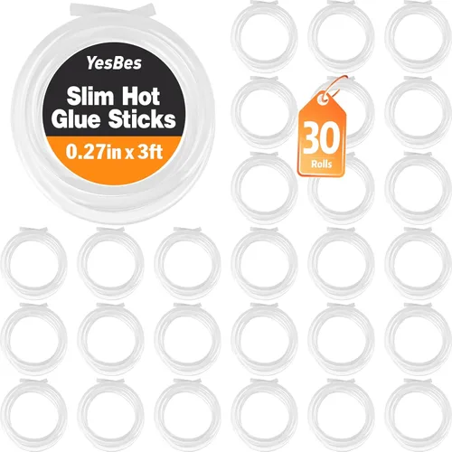 Miniatura 7 de 10 paquetes de rollos largos de palos de pegamento caliente mini, palos de pegamento de 3 pies de largo x 0.27" de diámetro para pistola de 10 rollos