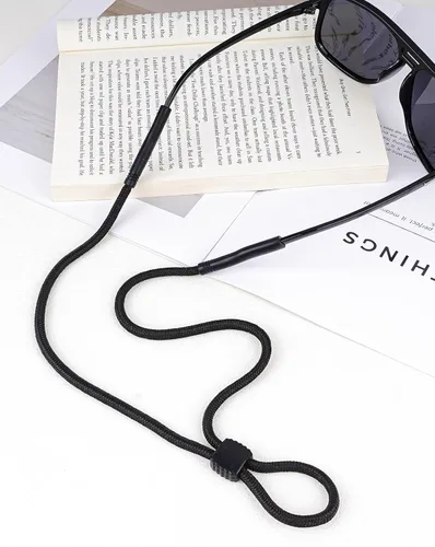 Miniatura 4 de BILIONE Correa trenzada para lentes, lentes y lentes de sol para hombres y mujeres, soportes negros para lentes alrededor del cuello para deportes
