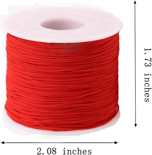 Miniatura 4 de Cordón de nailon trenzado de 150 yardas de 0.020 in para nudos chinos, pulseras, collares, macramé, fabricación de joyas, costura (rojo)