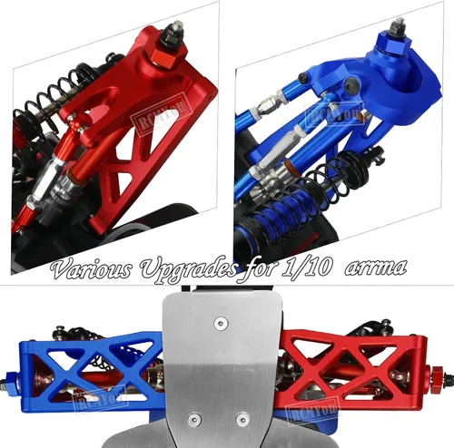 Miniatura 6 de Pieza de mejoras para 1/10 Vorteks/Granite/Senton 4x4 3S Blx Mega 550, amortiguadores RC de aleación, brazo de suspensión delantero y trasero, Azul