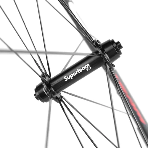 Miniatura 8 de Superteam Ruedas de Bicicleta de Carretera de Fibra de Carbono 700C, Juego de Ruedas Clincher de 50mm, Mate de 23 de Ancho Calcomanía blanca.