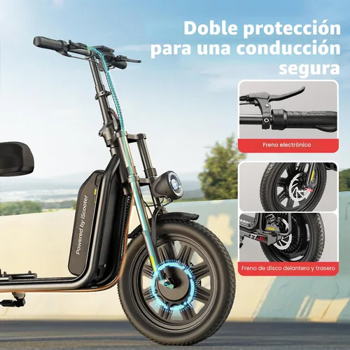 Miniatura 5 de iScooter F7 - Scooter eléctrico para adultos, motor potente de 1000W, velocidad máxima de 45 MPH y alcance de 28 millas, scooter de 16