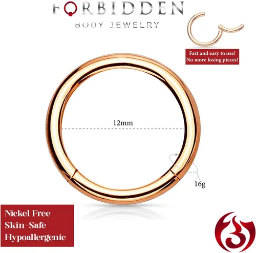 Miniatura 28 de Forbidden Body Jewelry - Piercing para la nariz de acero quirúrgico 316L con bisagra, 14G, 16G, 18G, diámetro de 15/64, 5/16, 25/64, 15/32 pulgadas