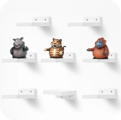 Miniatura 25 de Estante flotante pequeño, mini estante montado en la pared de 5 x 5 pulgadas, estante de madera rústica para dormitorio, sala de estar, baño, Gris