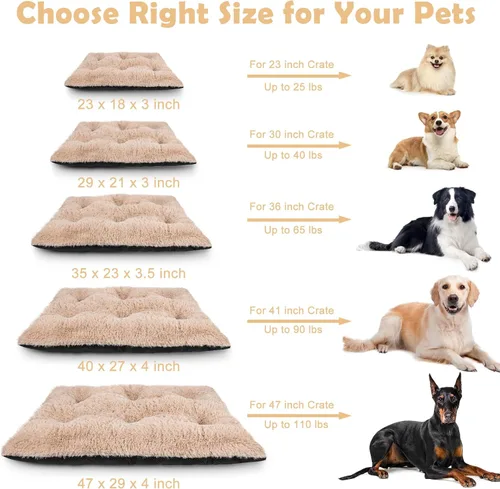 Miniatura 4 de JOEJOY Cama para Perro, Tapete para Jaula de Perro, Camas de Lujo de Franela Lavable, Cama para Perros Suave y Esponjosa, Alfombrilla Antideslizante