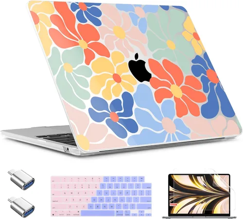 Miniatura 16 de TWOLSKOO Funda para MacBook Air de 15 pulgadas 2025 2024 2023 versión M4 A3241 M3 A3114 M2 A2941, carcasa rígida de plástico y protector