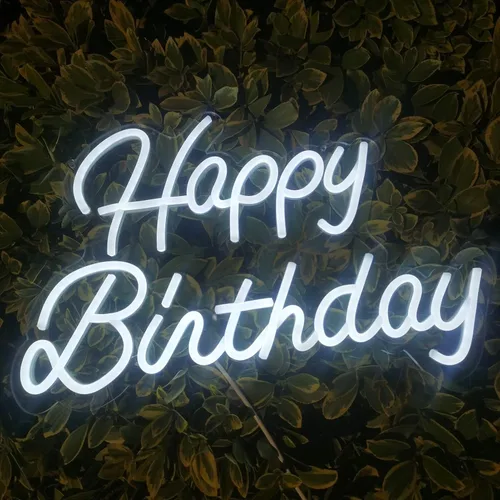 Miniatura 3 de Letrero de neón de feliz cumpleaños, luces decorativas para pared, bodas, bares, cafeterías, Navidad, decoración de fiesta en el hogar, regalo