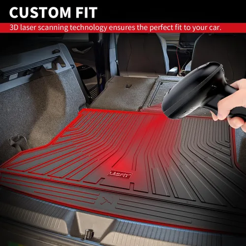 Miniatura 2 de LASFIT - Tapete de carga 3D para maletero de Volkswagen VW2018-2024 (ajuste 5 asientos), protección para todo tipo de clima, tapete de TPE de alta